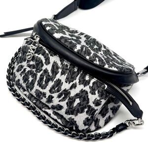 Michael Kors Medium Slater Sling Pack Chain Messenger Crossbody Bag Black Multi